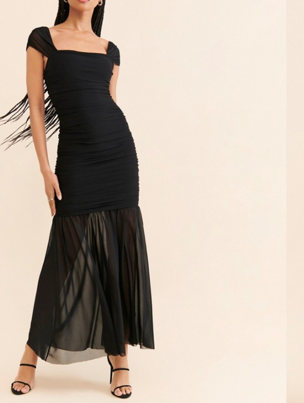 Elliatt  Capra Black  Mesh Midi Dress Size S Used